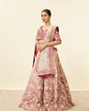 Berry Pink Floral Embroidered Lehenga image number 2